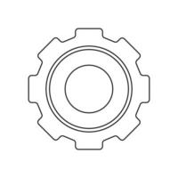 Outline gear icon. Simple flat design pictogram. vector