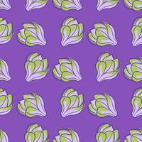 Abstract botany seamless pattern with magnolia ornament. Purple pastel background. vector