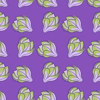 Abstract botany seamless pattern with magnolia ornament. Purple pastel background. vector