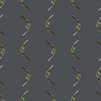 Seamless pattern banana leaf on grey background. Beautiful ornament summer tropical leaf. vector