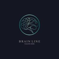 brain logo line style modern design template for brand or company and other vector