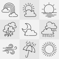 vector set of weather doodle elements, for design purposes