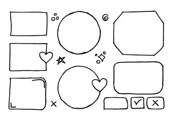 hand drawn circle and square frames for design purpose