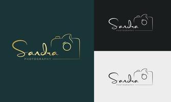 Studio Photography logo template vector. signature logo concept