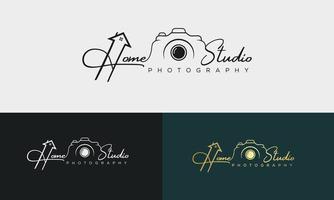 Photography Camera Lens Logo Design Vector Free Vector