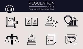 Regulation simple concept icons set. Contains such icons compliance, guideline, rule, law and more, can be used for web and apps. vector