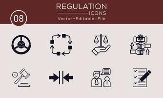 Regulation simple concept icons set. Contains such icons compliance, guideline, rule, law and more, can be used for web and apps. vector