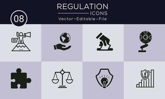 Regulation simple concept icons set. Contains such icons compliance, guideline, rule, law and more, can be used for web and apps. vector