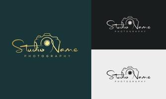 vector de plantilla de logotipo de fotografía de estudio. concepto de logotipo de firma