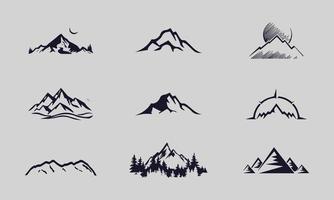 Set of vector mountain and outdoor adventures logo designs, vintage style