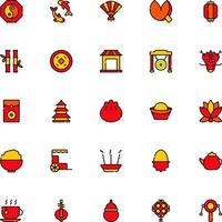 Chinese New Year in filled line style for any purposes. Perfect for website mobile app presentation vector