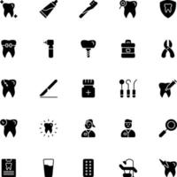 iconos dentales en estilo sólido para cualquier propósito, perfectos para la presentación de la aplicación móvil del sitio web vector