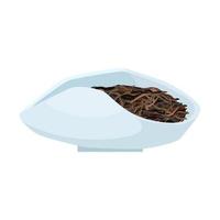 Chahe with pu-erh for chinese tea ceremony on white background. Asian traditional element isolated in style flat vector