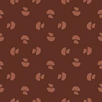 Vegeterian food seamless pattern in geometric style with doodle champignon print. Maroon background. vector