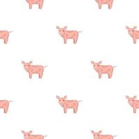 patrón sin costuras de cerdo. animales domésticos en colores de fondo. ilustración vectorial para textiles. vector