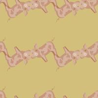 patrón sin costuras de cerdo. animales domésticos en colores de fondo. ilustración vectorial para textiles. vector
