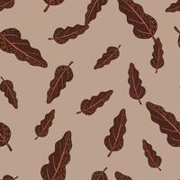 Seamless fall pattern with brown random tree shapes. Pale brown and pink palette. vector