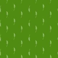 Decorative abstract seamless pattern with contoured branches elements. Green background. Vintage print. vector