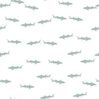 Leopard shark seamless pattern in scandinavian style. Marine animals background. Vector illustration for children funny textile.