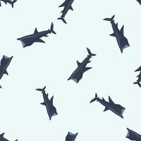 Patrón sin fisuras de tiburón peregrino en estilo escandinavo. fondo de animales marinos. ilustración vectorial para niños textil divertido. vector