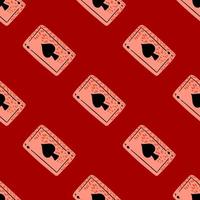 Game cards spades seamless pattern. Design gambling. vector