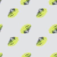 Seamless pattern lola rosa salad on light gray background. Abstract ornament with lettuce. vector