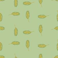 Wheat seamless pattern. Cereal crop sketch. vector