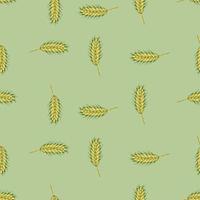 Wheat seamless pattern. Cereal crop sketch. vector