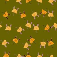 Umbrella bunny seamless pattern. Funny characters background. vector