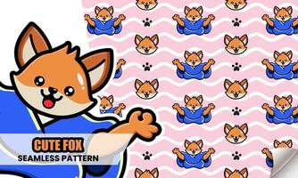 Cute fox seamless pattern vector