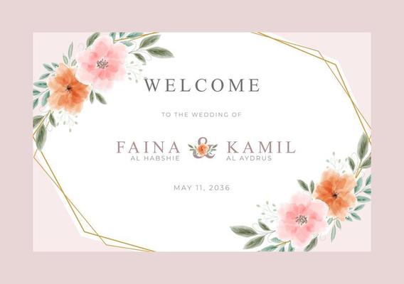 Beautiful and elegant wedding welcome sign