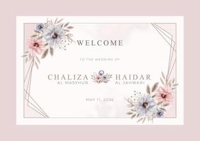 Elegant welcome sign wedding party template vector