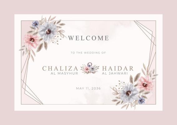 Elegant welcome sign wedding party template