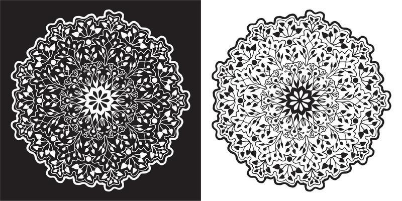 Mandala Black And White Vector Art, Icons, and Graphics for Free Download