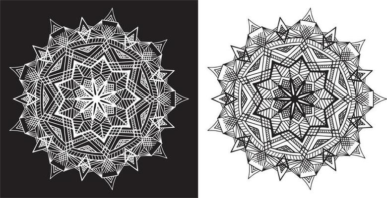 Mandala Black And White Vector Art, Icons, and Graphics for Free Download