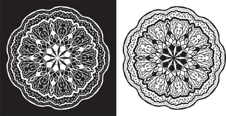 Mandala Black And White Vector Art, Icons, and Graphics for Free Download