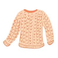 Sweater from wool isolated on white background. Ugly sweater sketch hand drawn in style doodle. vector