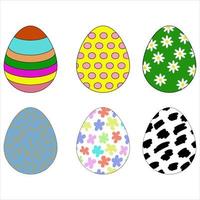 A set of colorful eggs for Easter vector