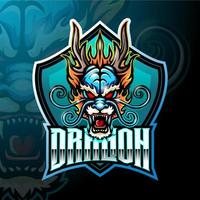 diseño de logotipo de esport de mascota de cabeza de dragón vector