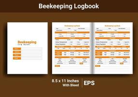 Beekeeping Log book vector