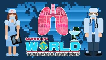 bright illustration tuberculosis day. poster vector