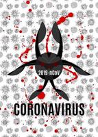 Dangerous virus poster. deadly pneumonia microbe vector