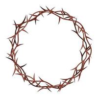 Crown of thorns isolated on white background. Religious symbols in flat style. vector