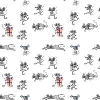 funny animal mice. seamless pattern. wrapping vector