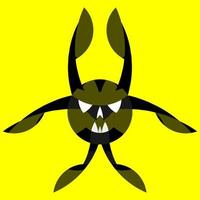 signo tóxico de virus tóxico sobre fondo amarillo vector
