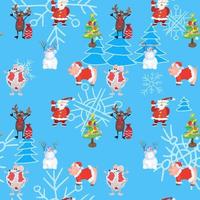 pattern. Santa and other characters. wrapper vector