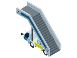 vehículo de coche de escalera de carga de aviones. mecanismo vector