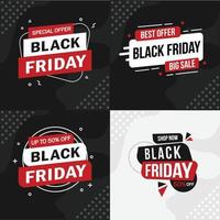 banner de venta de viernes negro diseño impresionante rojo y negro vector