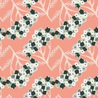 Botany seamless pattern with doodle hand drawn yarrow ornament on pink light background. vector