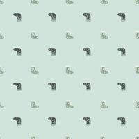 Simple seamless doodle pattern with winter wool socks elements. Light blue background. New year print. vector